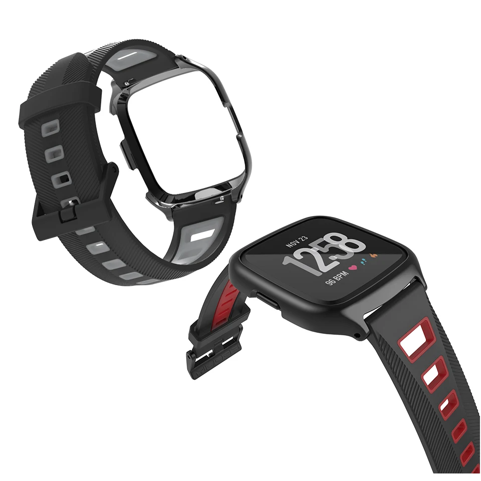 Mijobs силиконовый браслет защитный чехол для Fitbit Versa Lite умные наручные часы ремешок для Fitbit Versa Ремешок Браслет