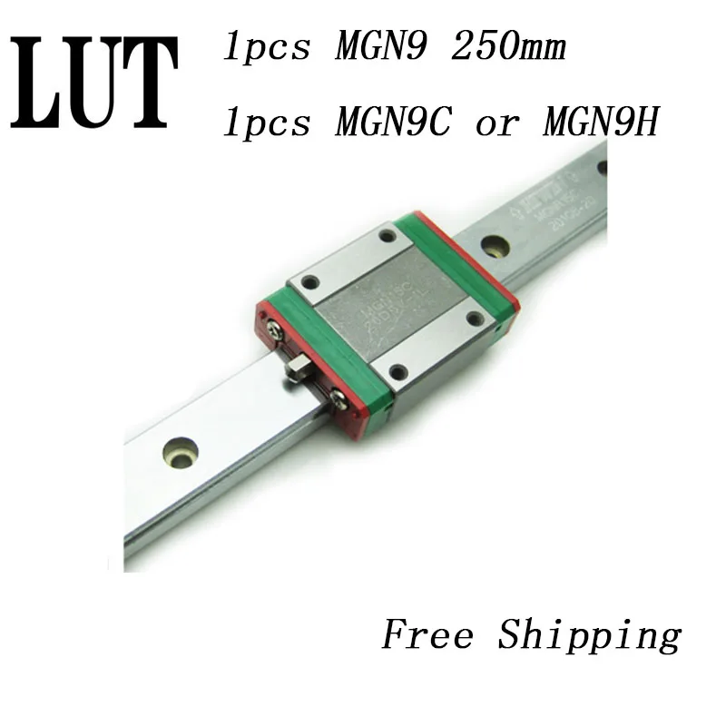 High quality 1pcs 9mm Linear Guide MGN9 L= 250mm linear rail way + MGN9C or MGN9H Long carriage for CNC XYZ Axis | Обустройство дома