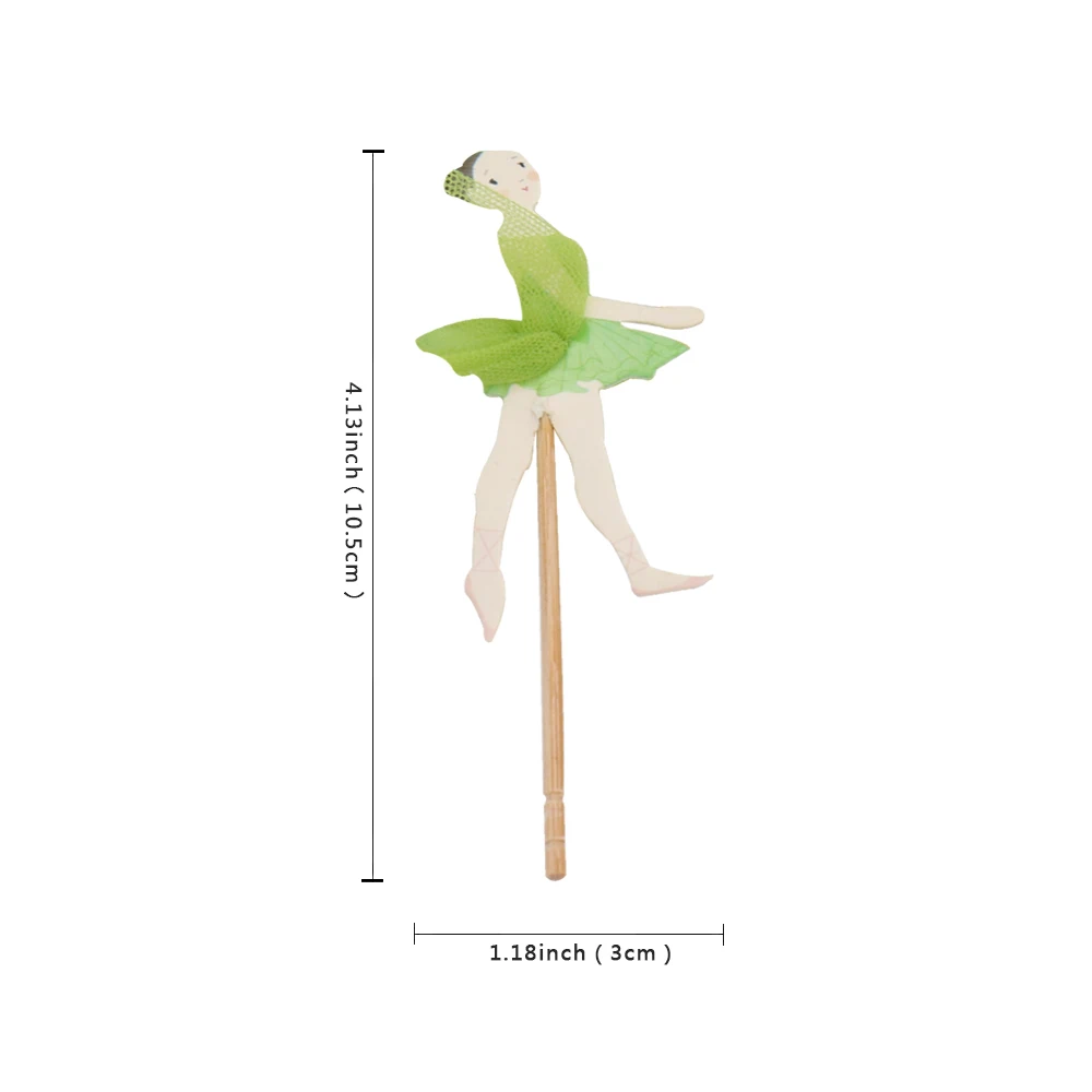 

24pcs / lot Ballet Dancer girls Cupcake Topper girls birthday party cake flag dance theme party cake decorations supplies