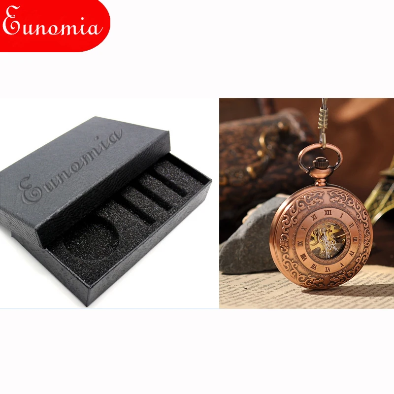 Красные золотые антикварные Механические карманные часы с ручным ветром