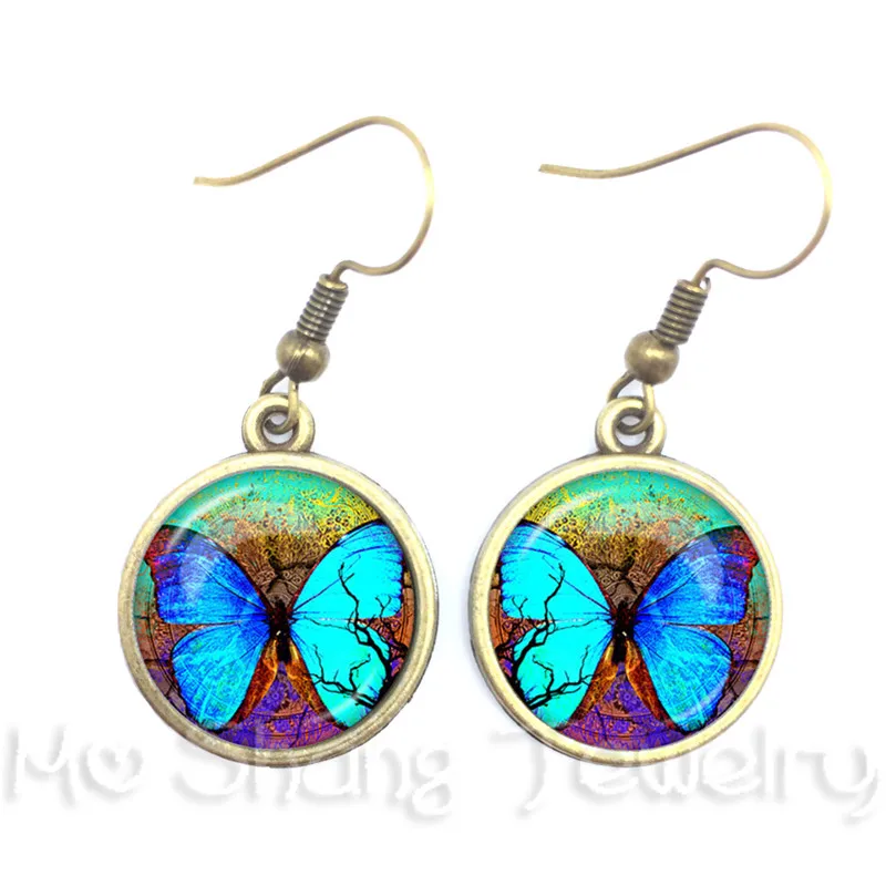 Новое поступление 16 мм кабошон стеклянные пуговицы насекомое Бабочка висячие