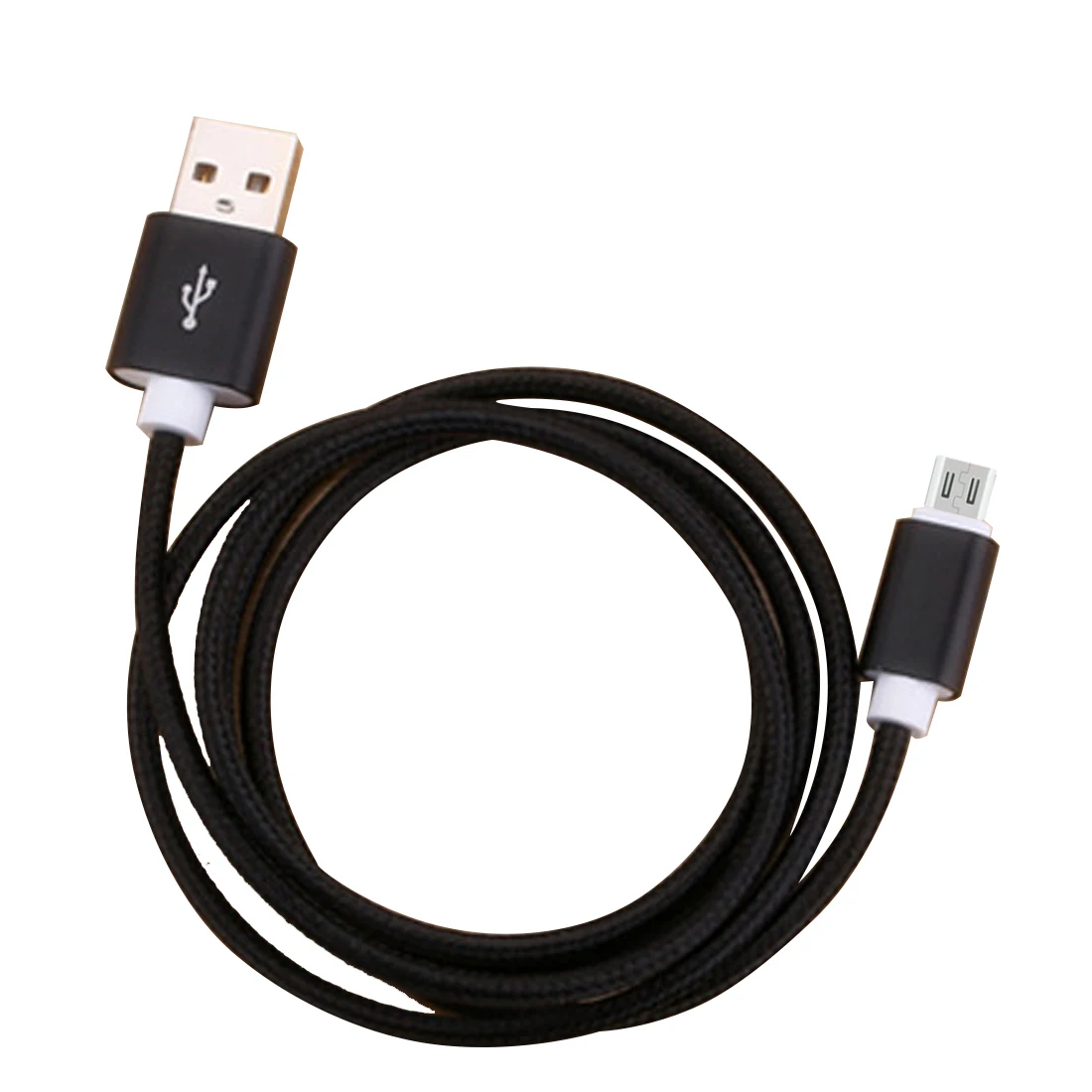 Black Нейлоновый Кабель Micro-USB в оплетке 1 м/2 м Синхронизация данных USB кабель зарядного устройства для samsung htc LG huawei xiaomi кабели для телефонов Android - Тип штекера: Black