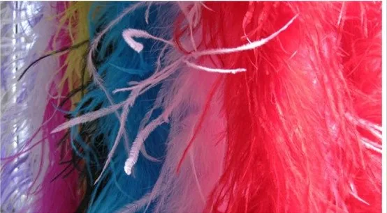 Праздничное украшение разноцветная полоса натуральное красивое страусиное перо