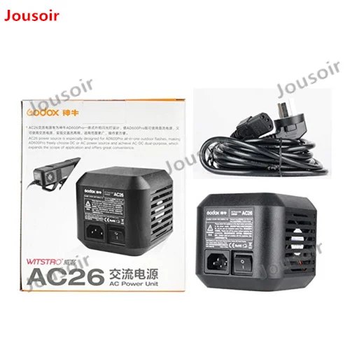 Адаптер источника питания Godox AC26 AC с кабелем для внешней вспышки AD600PRO CD05
