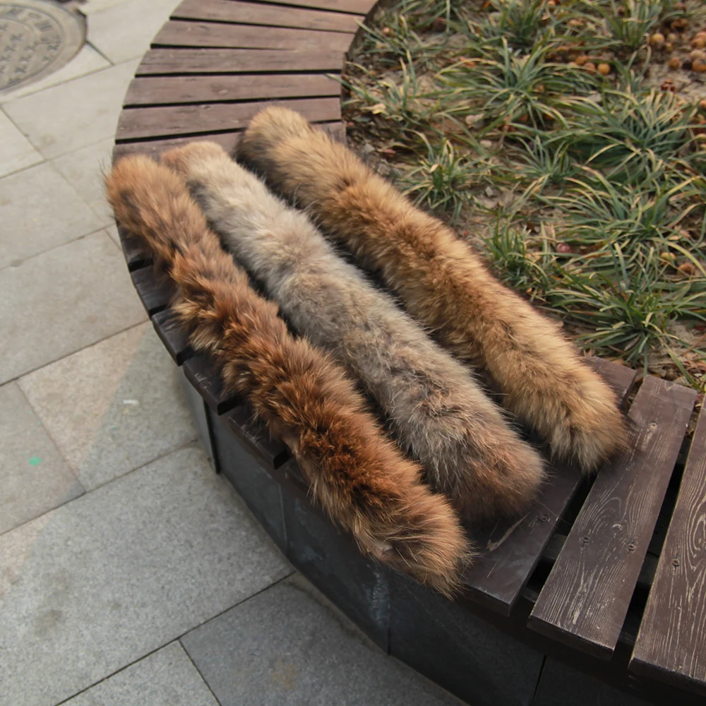 

Genuine Fur Collar Woman Man Winter Fashion Warm Outside Coat Raccoon Fur Collar Scarf Luxury Fashion Trimming