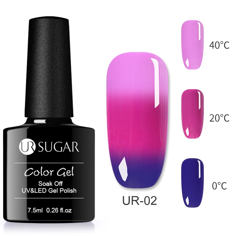 3 colors 2 Ur Sugar 7,5 мл голографический блеск, термо меняющий Цвет Гель-лак для ногтей, 3 цвета, выдерживающий температуру, УФ-Гель-лак для ногтей - Цвет: 3 colors 2