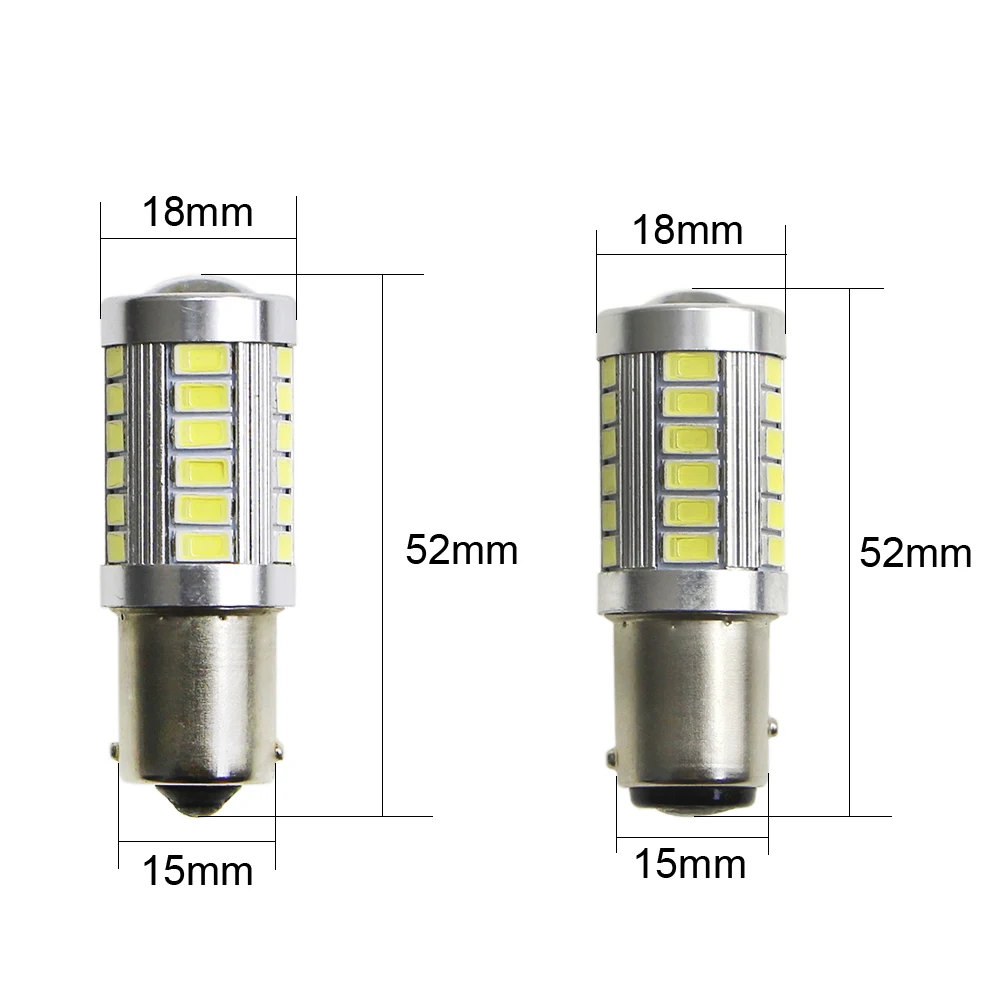 KEIN 2 шт. P21W светодио дный лампы P21/5 Вт 33SMD 1156 ba15s car 1157 bay15d S25 5630 atuo тормозные фонари заднего хода ДРЛ сигнальная лампа авто 12 В