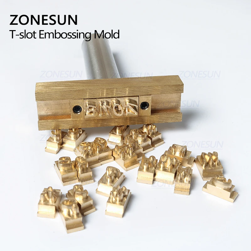ZONESUN 5/7/10 см Т слот Алфавит цифры символы кожа штамповка холодный пресс инструмент