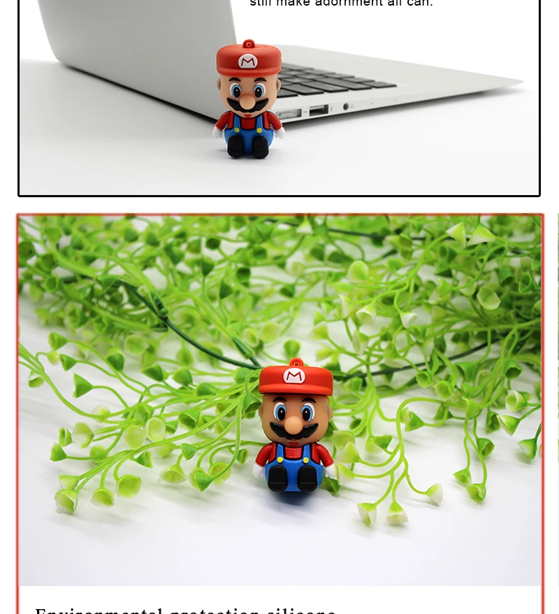 Флеш-накопитель super mario с usb-накопителем, 4 ГБ, 8 ГБ, 16 ГБ, 32 ГБ, 64 ГБ, флешка, usb 2,0 u диск, карта памяти, устройство для хранения, флэш-диск