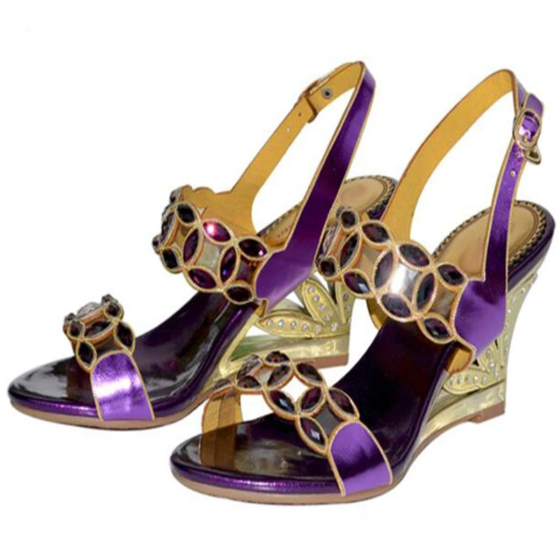 Женские босоножки из натуральной кожи сандалии-гладиаторы на танкетке с