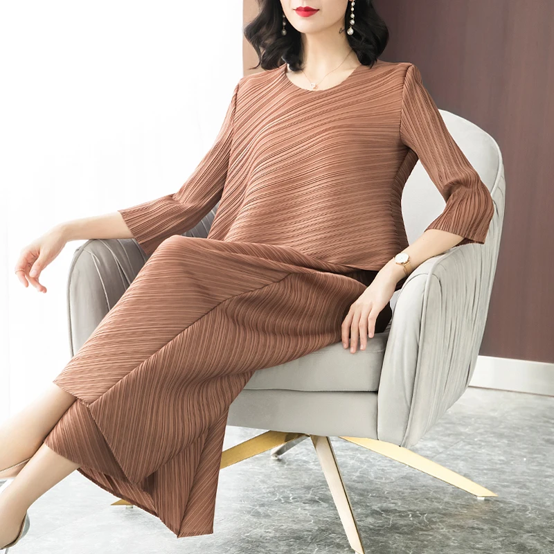Changpleat 2019 новые весенние женские комплекты Miyak плиссированные Модные свободные