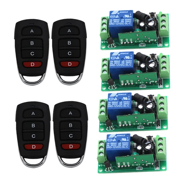 

Hot Selling 1CH RF New DC9V/24V Radio Control Relay 2 Working Ways Remote Control Switch Learning Code 315/433 MHz