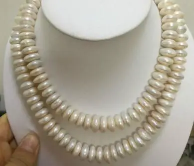 

38inch 10-11MM natural cultured freshwater white baroque pearl necklace women's jewelry noble lady's CZ Luxury Ms. girl