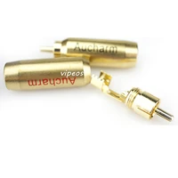 free shipping coppergold plade rca plug for diy 5 5mm 10 5mm rca cable 4pieces lot
