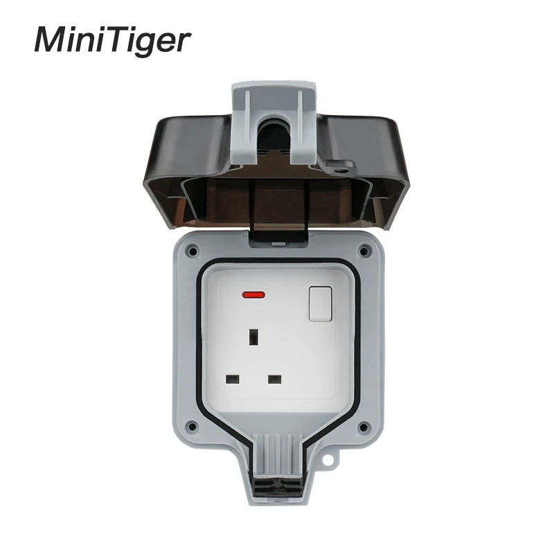 Водонепроницаемая уличная настенная электрическая розетка Minitiger IP66 13 а