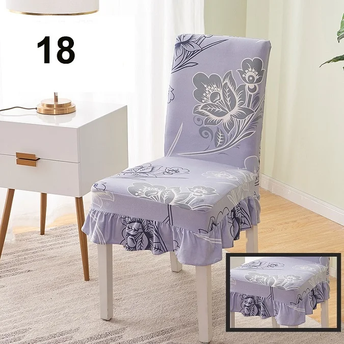 ChairCoversPattern18 Новое поступление Универсальный Ruched спандекс чехлы для стульев эластичные чехлы на кресла Банкетный обеденный стул протектор сиденья свадьба - Цвет: ChairCoversPattern18