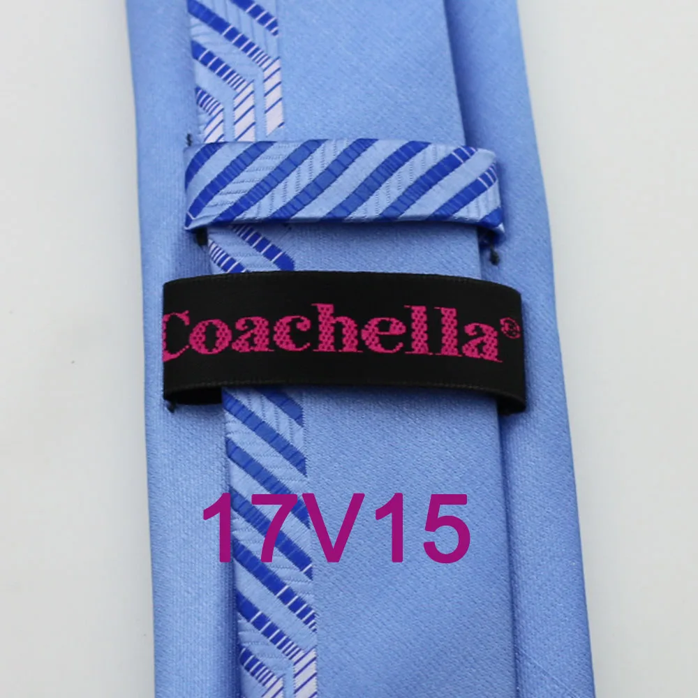Галстуки YIBEI Coachella небесно-голубые обтягивающие галстуки с диагональными