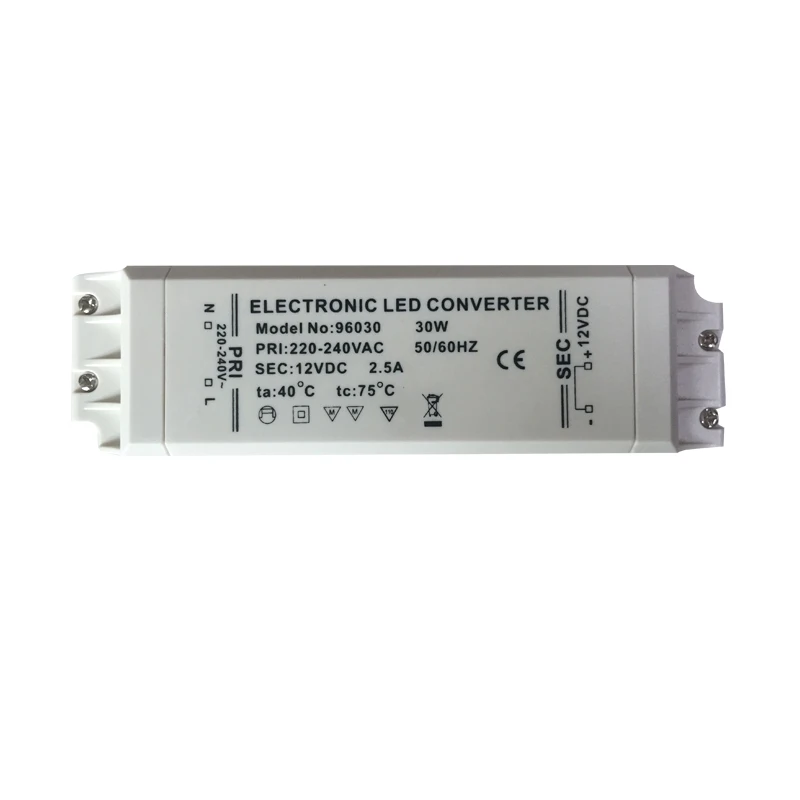 100pcs high quality LED DRIVER led transformer adapter 12vdc output 30w plastic cover 220v to 12v for strip mr11 mr16 | Лампы и