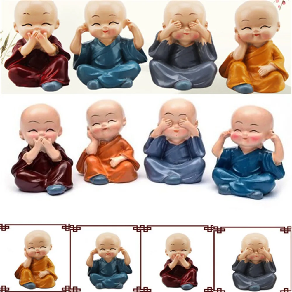 4 шт маленький монах украшение автомобиля четыре маленьких кунг фу шаолин храма