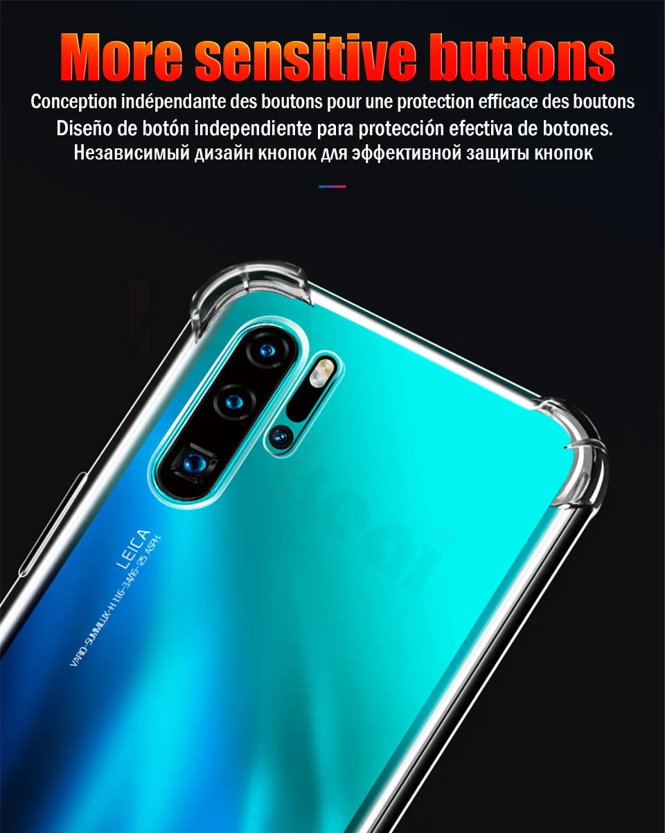 Мягкий ТПУ противоударный чехол для huawei P30 Pro P20 P10 Lite mate 20 10 Pro P Smart Nova 3 3i 2i Honor 10 9 Lite