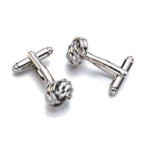 hot silver color metal knot cufflinks christmas gift for mens cuff links novelty design knots men french shirt cufflink gemelos