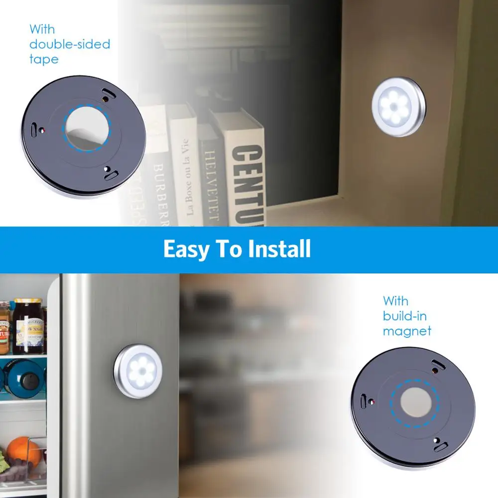 Беспроводной светодиодный светильник AMIR с датчиком движения 3/6 шт. Ночной для