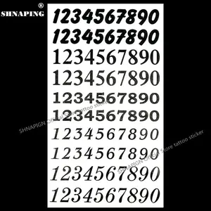 SHNAPIGN, арабские цифры 0-9, временная татуировка для боди-арта, наклейка-Татуировка 10*17 см, безболезненная татуировка с хной, Селфи, тату-наклейка s