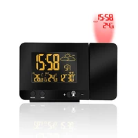 usb charging hd screen colorful display backlight temperature weather forecast new projection double digital alarm clock