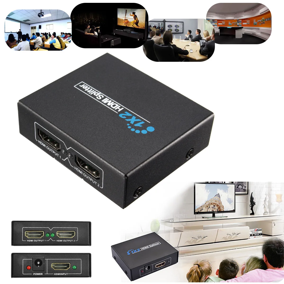 LEORY DC 5 В 1A 3D 1080 P коробка переключения Hub1x2 Порты и разъёмы HD разветвитель усилитель
