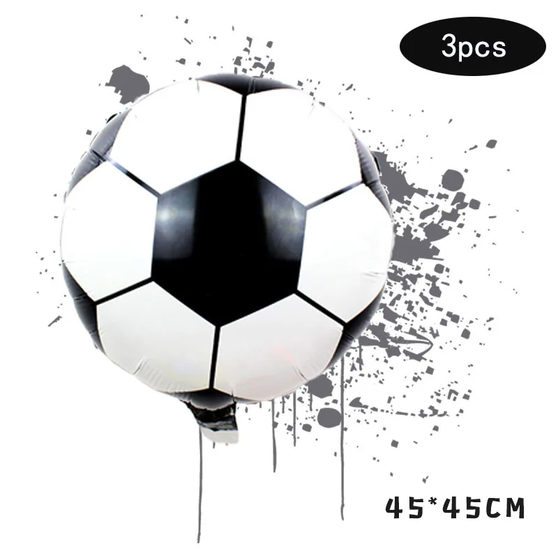 3pcs 18inch BLKwht 1 комплект футбольные вечерние воздушные шары из фольги, Барселона футбольная для футбола, из Джерси, украшение для мальчика на день рождения, детский надувной шар, товары для игрушек - Цвет: 3pcs 18inch BLKwht