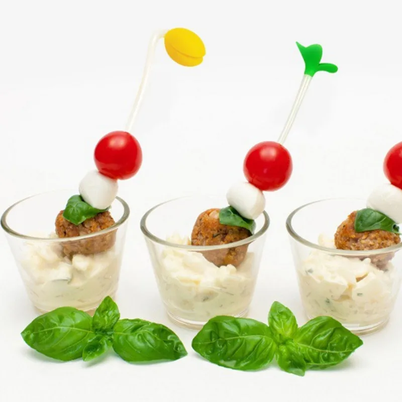 8pcs/set Fruit Fork Reusable soybean sprouts design Fruit Fork Tableware Multiple Use Snack Cake Dessert Forks For Party 1 set