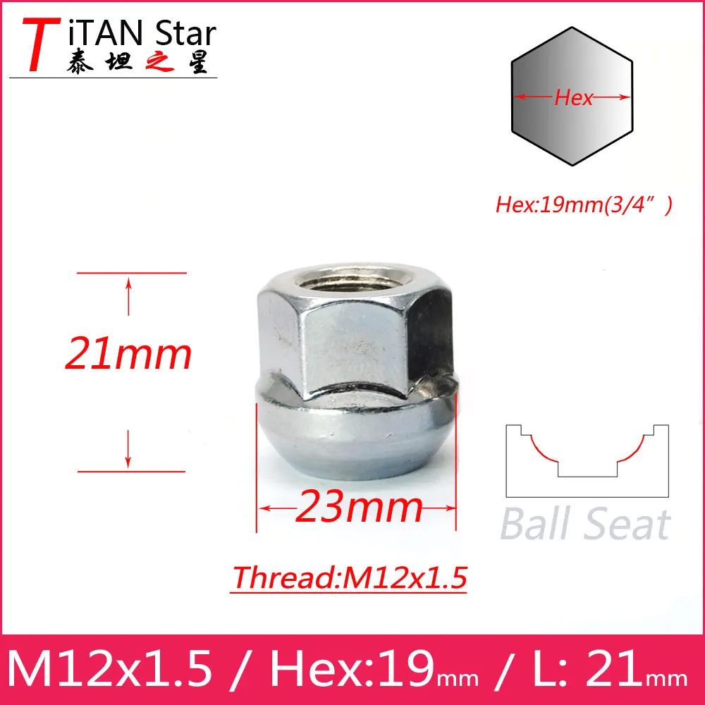 1 шт. M12x1.5 5 OEM OE заводская колесные диски желудь шаровая опора гайки 21 мм Hex19mm для