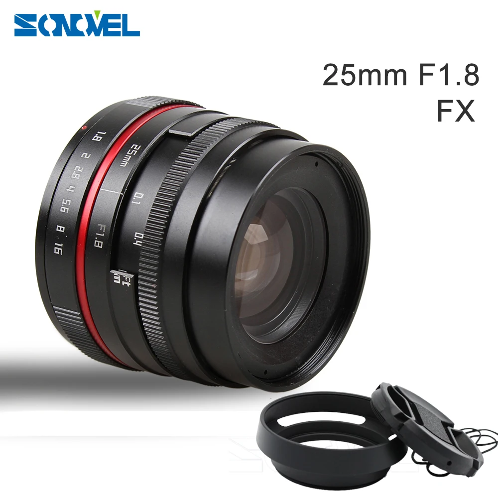 25 мм F1.8 руководство широкоугольный объектив + бленда объектива для Fuji Fujifilm X E2 E1 Pro1