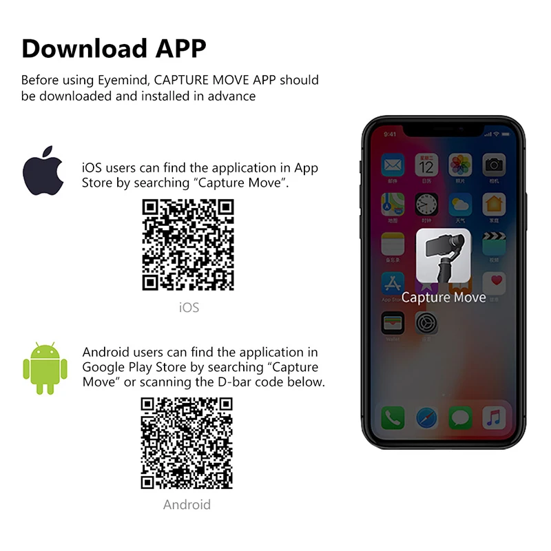 Eyemind 3-axis Gyro Bluetooth APP Управление интеллигентая(ый) ручной шарнирный стабилизатор для камеры GoPro с шарнирным замком для iphone 8 Plus 8 7 Android смартфон