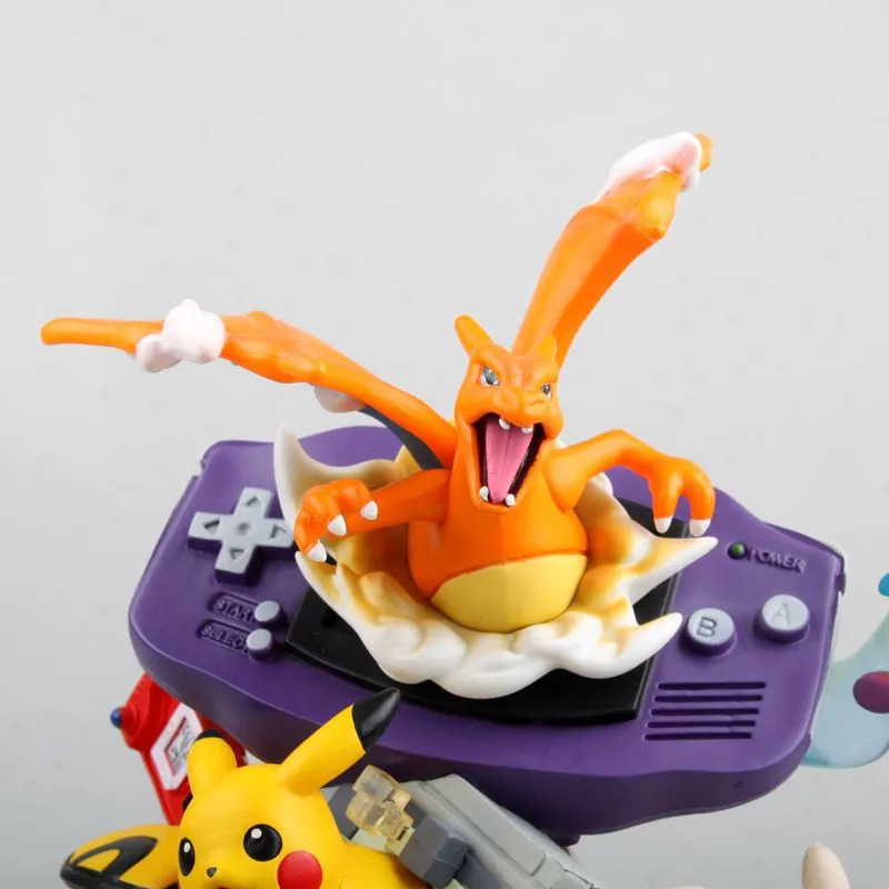 Аниме статуя из смолы Gameboy Pika Mewtwo Charizard, фигурки, игрушки, сказочные Покемоны, фигурки, коллекция игрушек, подарки для детей