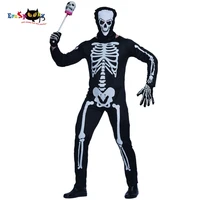 men skeleton ghost devil costume carnival party game performance adult male outfits clothing scary bone halloween costumes