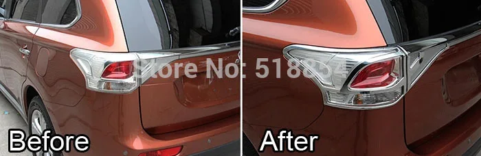 Высокое качество ABS Chrome Задняя крышка лампы отделкой 4 шт./компл. для 2013 Mitsubishi Outlander
