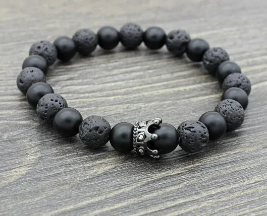 8 мм Корона медная kgh545 Белый Howlite Onyx Йога эластичная нить Регулируемый бисер