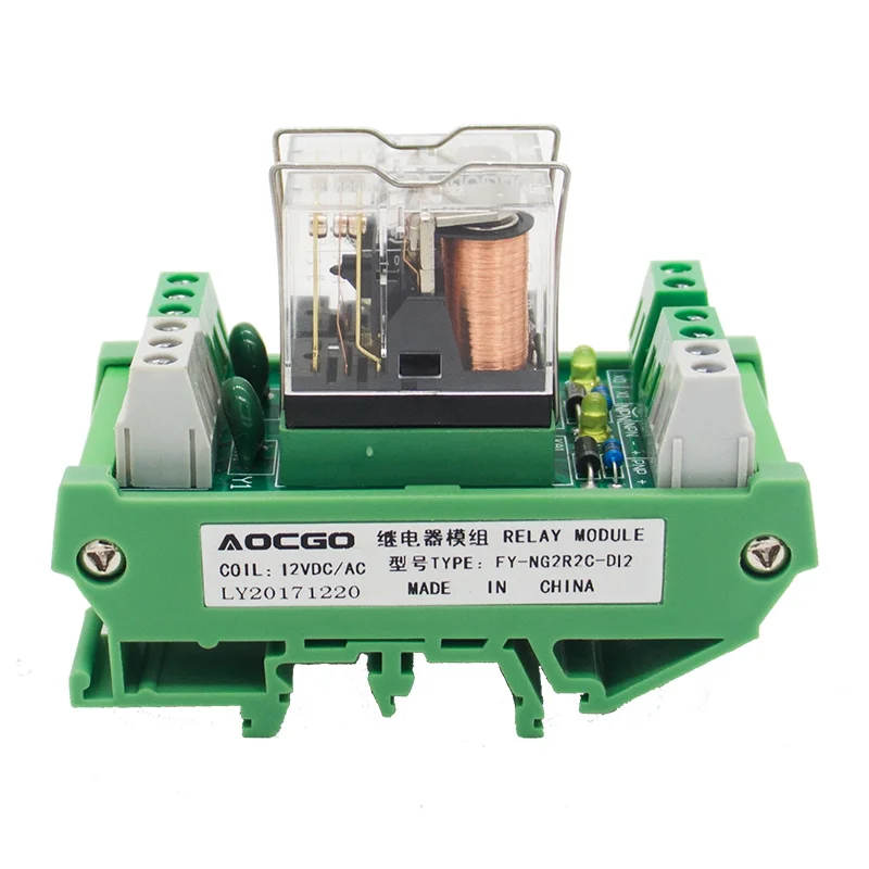 Фото 2-канальный 1 SPDT DIN рейку OMRON G2R 12V DC/AC интерфейс релейный модуль №2
