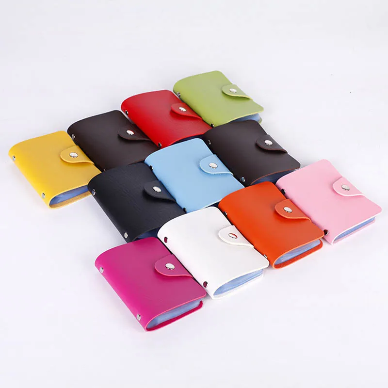 24 слота для карт из искусственной кожи женщин держатель s модный кошелек