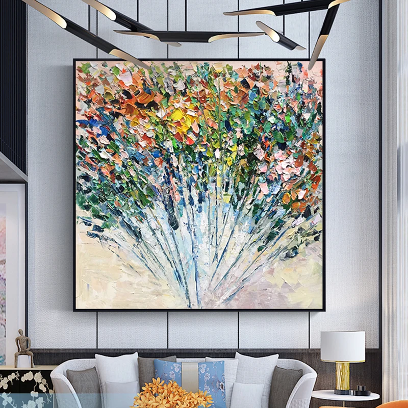 100% ручная роспись абстрактные цветы искусство картина маслом на холсте