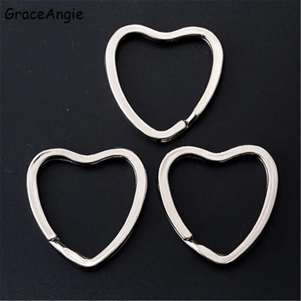 GraceAngie 10 шт. новые железные Цепочки Кольца Для Ключей сердечко серебряного цвета в форме звезды соединенный сплав держатель для ключей фурнитура Аксессуары для DIY