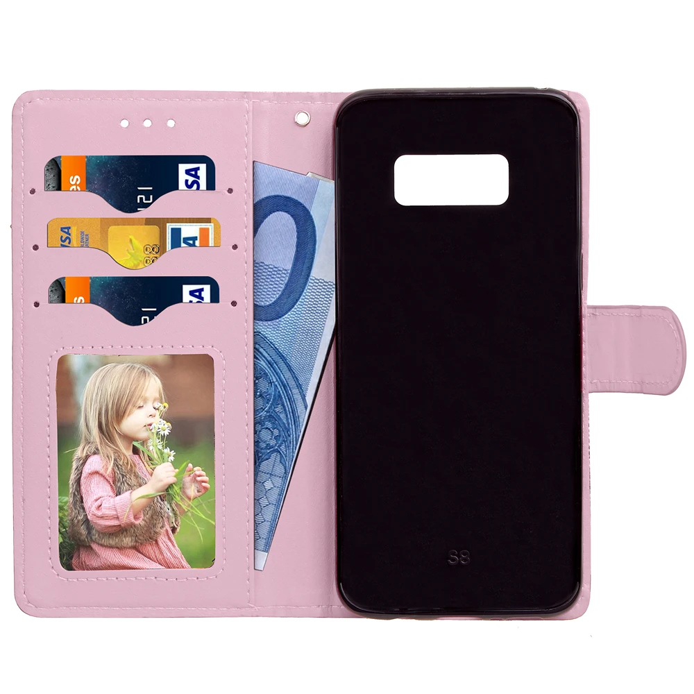 Кожаный чехол для телефона с леопардовым принтом Samsung Galaxy S8 Plus бумажник