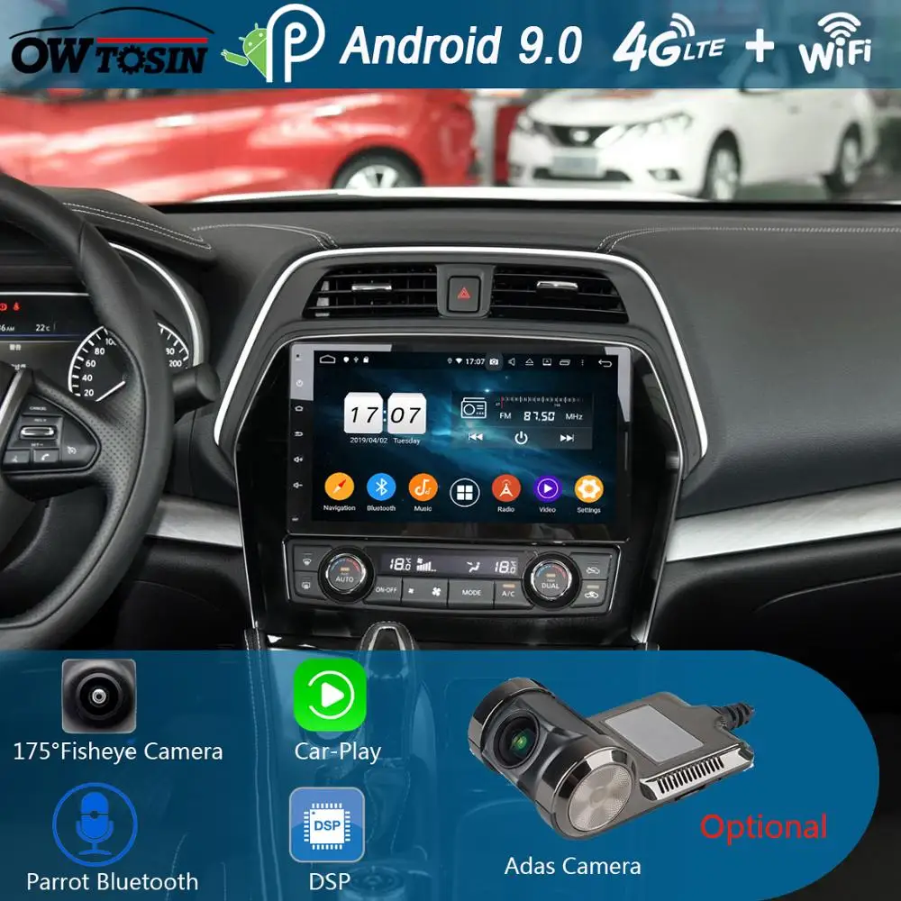 10 1 &quotIPS 8 Core 4G + 64G Android 9 0 автомобильный DVD радио мультимедиа GPS Navi для Nissan Maxima 2015-2018