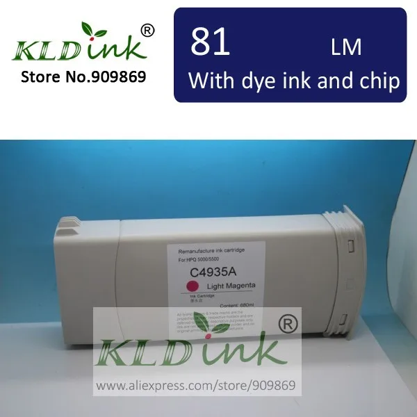 

Compatible HP81 C4935A LIGHT MAGENTA ink cartridge for Designjet 5000 5500 printer
