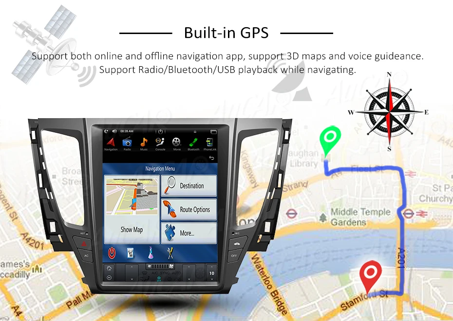 Tesla 12,1 ''Android 8.1din автомобильный Радио gps DVD для Mitsubishi Pajero Sport Авторадио автомобильный мультимедийный плеер стерео