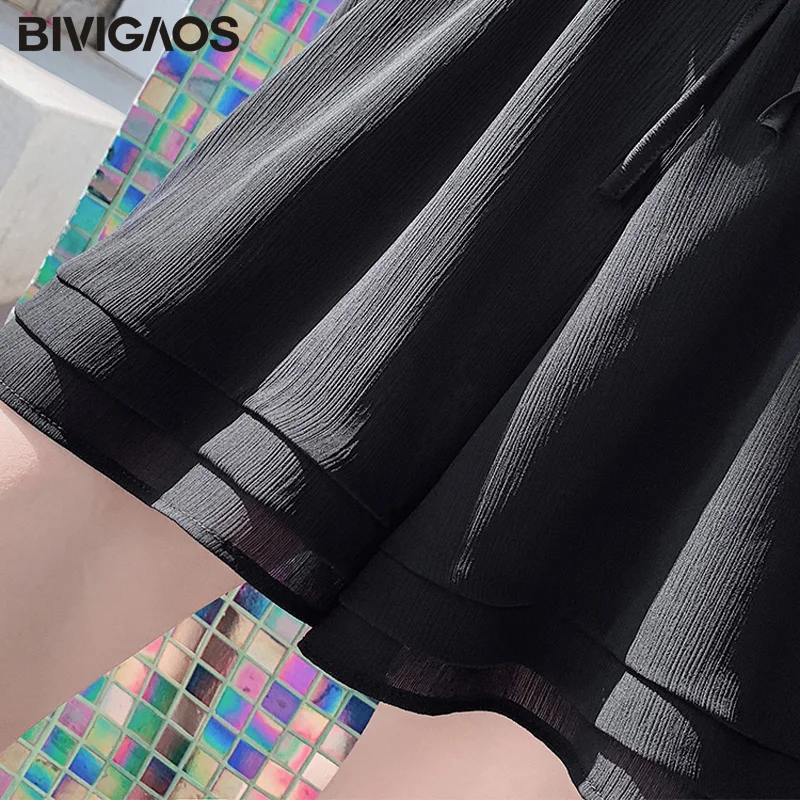 BIVIGAOS 2019 Новые Летние Стиль досуга прохладно шифоновые шорты корейские женские