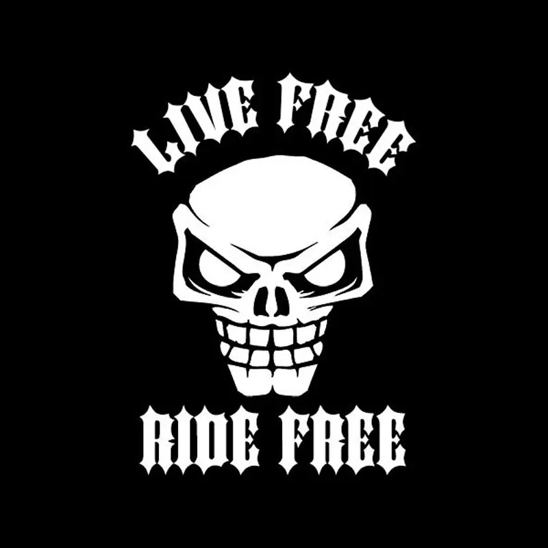 9.5cm*13.3cm CarStyling Skull LIVE FREE RIDE Vinyl Fashion Car Stickers C5-1154 | Автомобили и мотоциклы