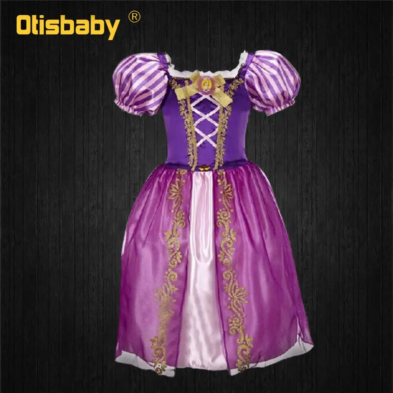 OTISBABY/нарядное платье для девочек в стиле Рапунцель детский летний костюм принцессы для костюмированной вечеринки детская белоснежная Золушка красавица, вечерние платья - Цвет: B4