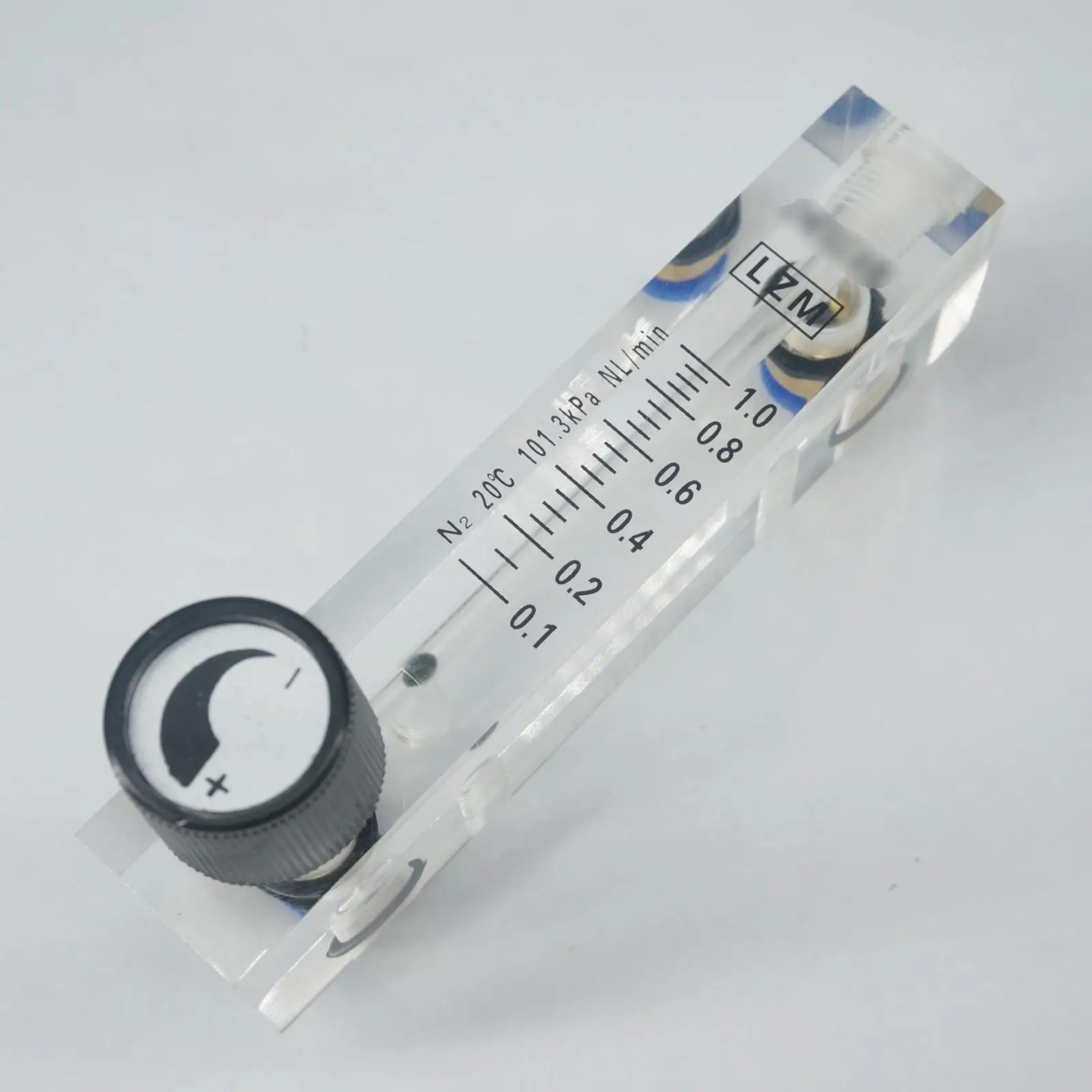 Description Picture 3 of item0.1-0.4 0.1-1 0.5-5 1-10 1.5-15  2-20L/min LZM-6T N2 Nitrogen Flowmeter Rotameter With Valve Push In 6mm Tube Pressure 0.1Mpa